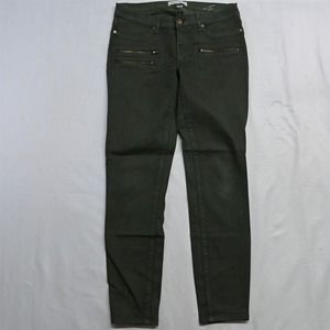 Henry & Belle 28 Super Skinny Ankle Moto Green Stretch Denim Jeans‎